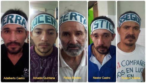 Os cinco presos políticos de Curuguaty em greve de fome